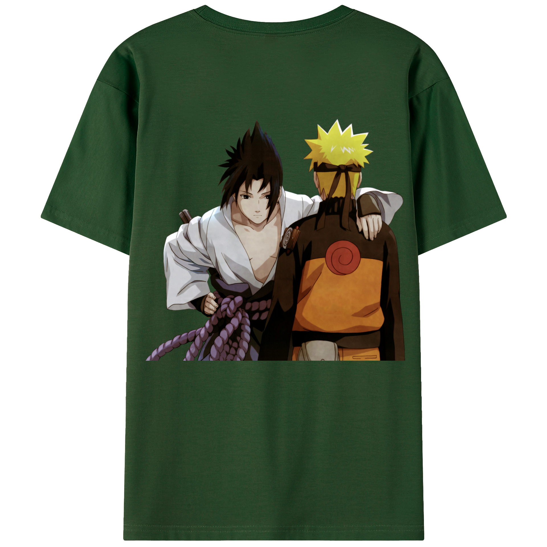 （画像用） NARUTO -ナルト- うちは サスケ Uchiha Sasuke 綿100％半袖Tシャツ（背面プリント）